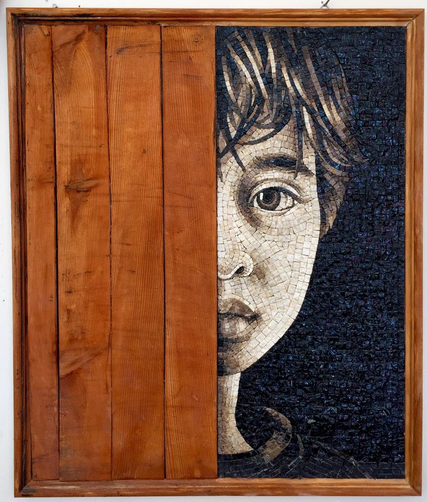 The child mosaic artwork by Mosaics Lab