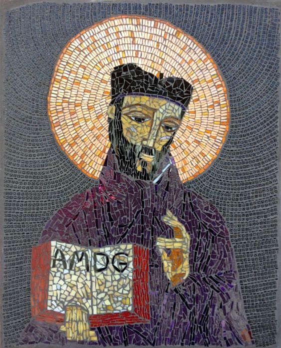 St. Ignatius mosaic portrait by Mosaics Lab