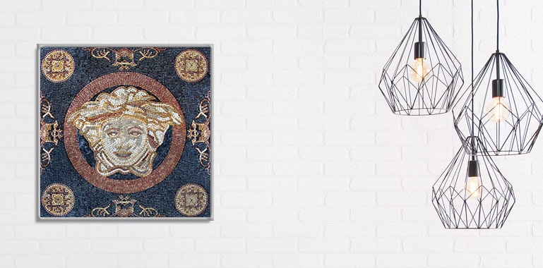 Versace Mosaic Artwork reproduction by mosaics lab