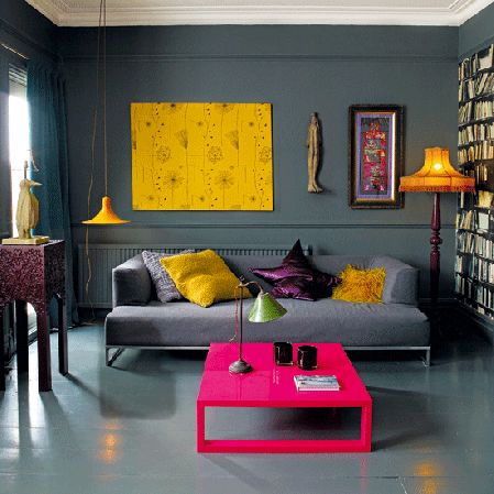 Beautiful grey and yellow interiors