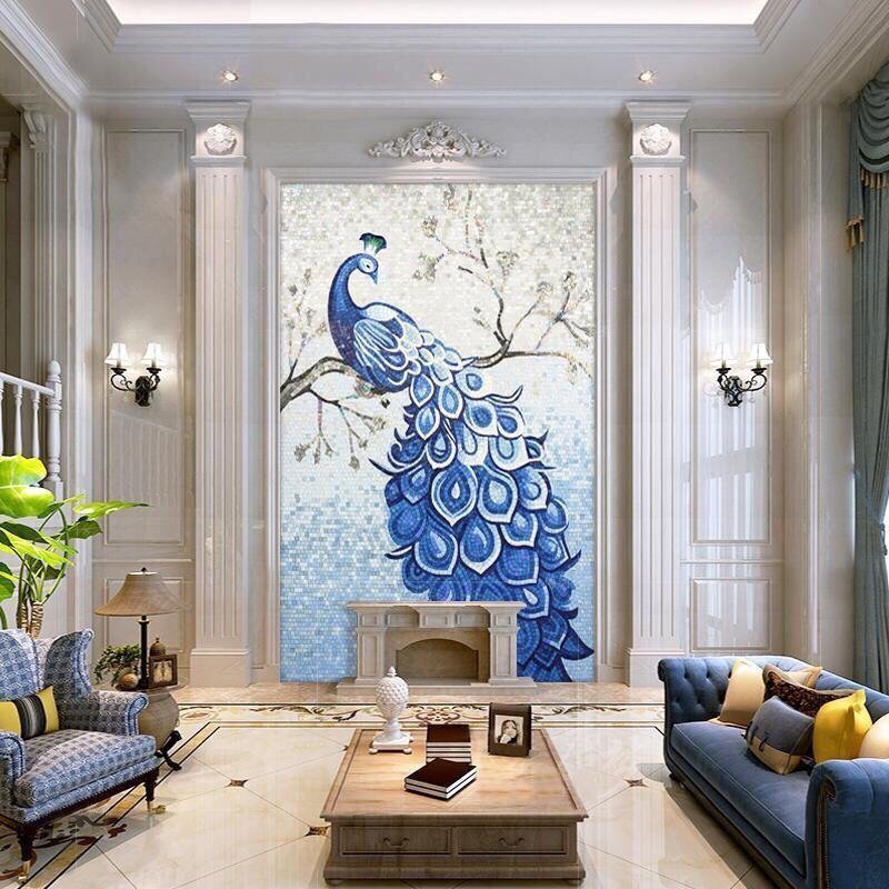 Blue mosaic artwork by Mosaics Lab