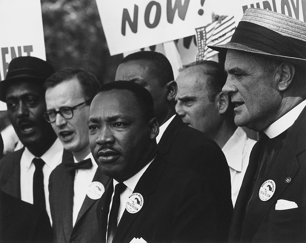 A photograph showcasing Martin Luther King Jr.
