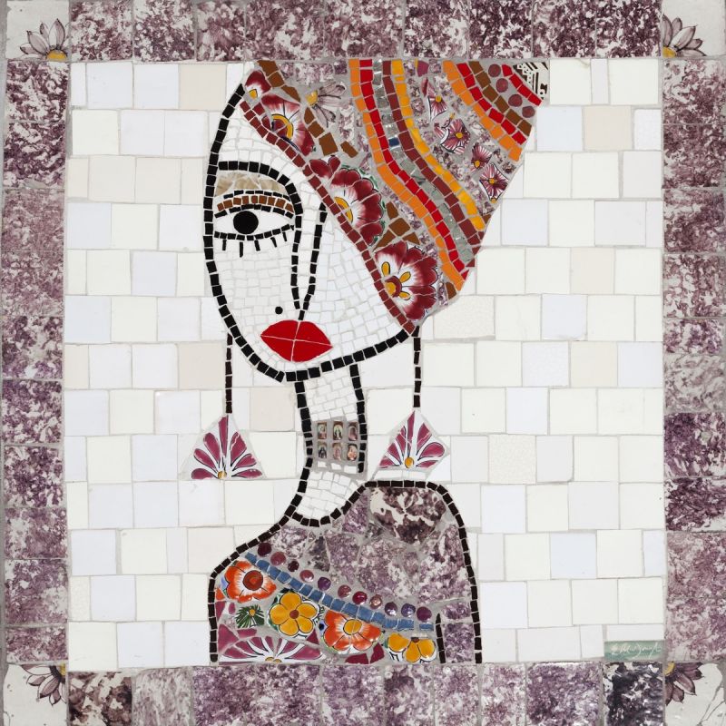 Mosaic artwork of a black woman by Mosaics KAb