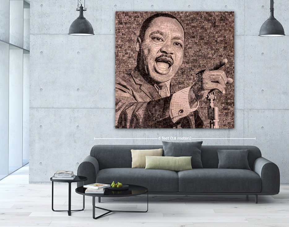 Handmade Mosaic design of Martin Luther King Jr. by Mosaics Lab