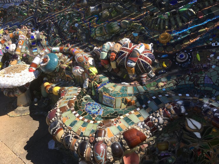 Mosaic Sculptures at Nambucca Heads, Australia. Mosaic Art Destination.