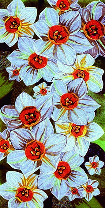 Floral Mosaic Artwork, Floral Mosaic Designs, Mural Mosaic Art