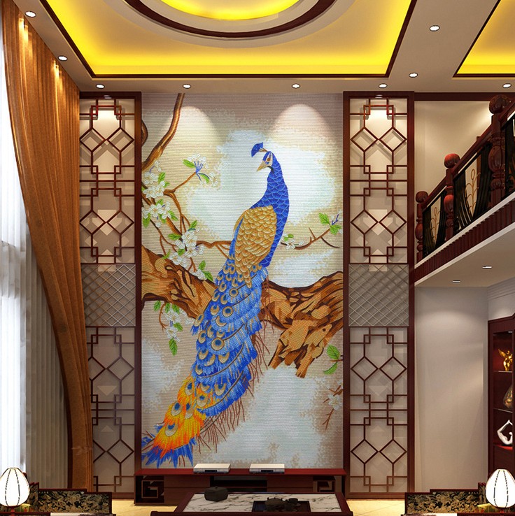 Peacock Mosaic Artwork, Peacock Designs, Peacock Murals
