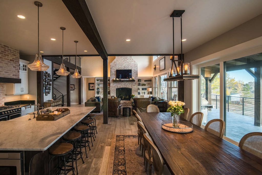 Open floor interiors