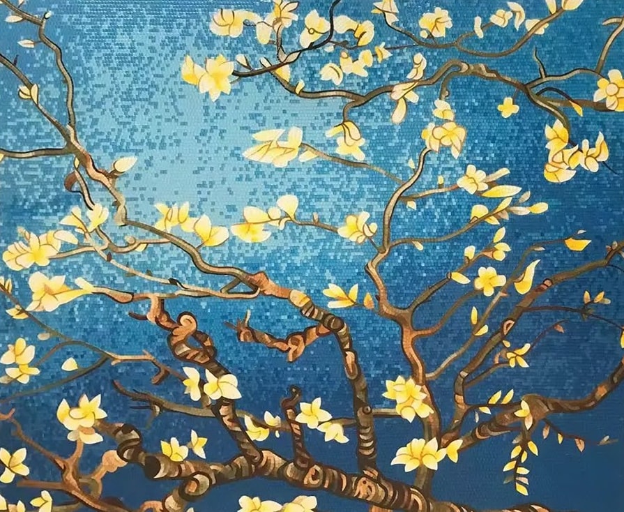 Floral Mosaic Artwork, Floral Mosaic Designs, Mural Mosaic Art