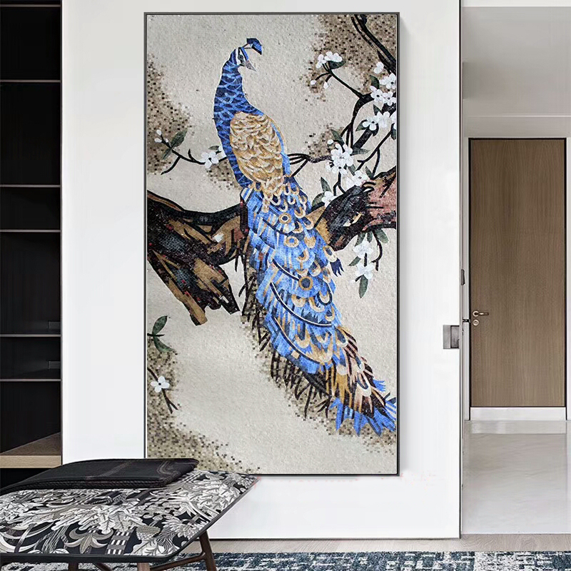 Peacock Mosaic Artwork, Peacock Mosaic Murals, Peacock Designs