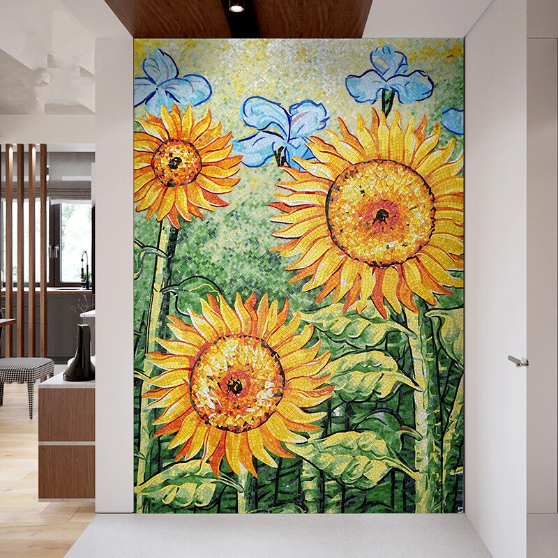 Floral Mosaic Artwork, Floral Mosaic Designs, Mural Mosaic Art