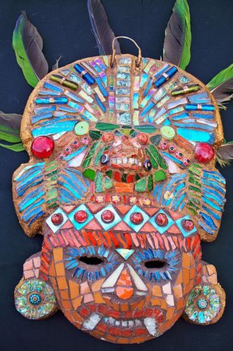 Face mask, Mosaic Art, Contemporary Mosaic Artwork