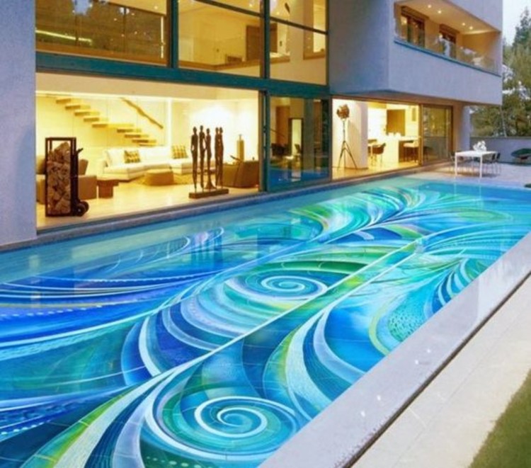 Gorgeous pool mosaic tiles