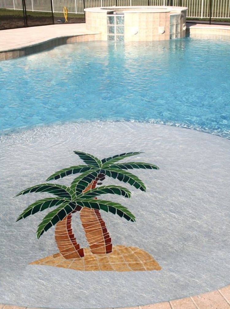 Pool mosaic tiles