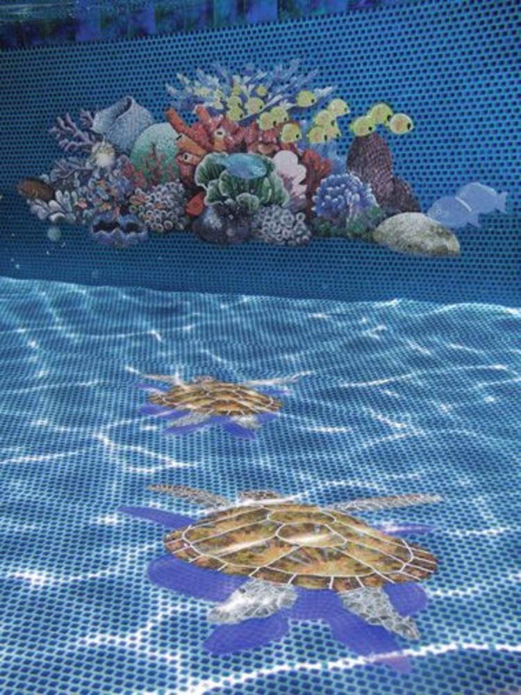 Pool mosaic artwork