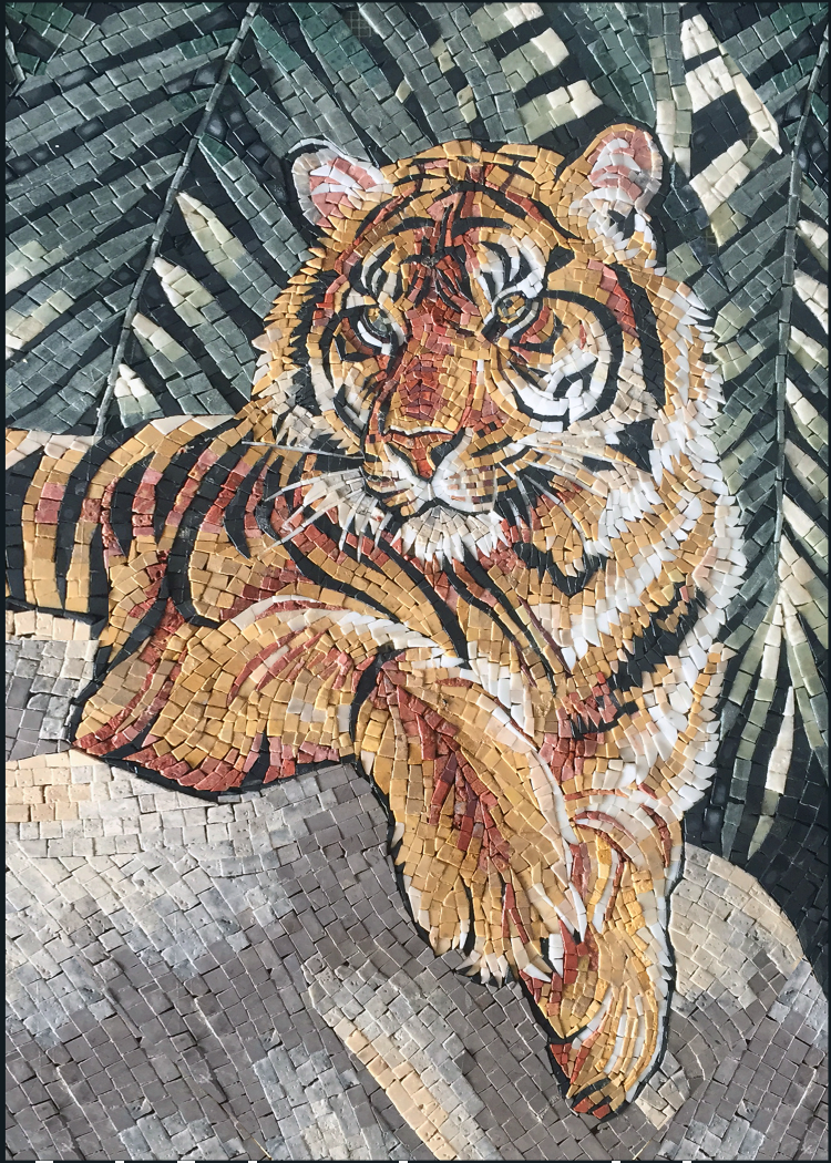 Tiger Mosaic Mural Art