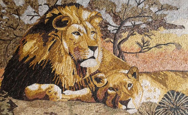 Tiger Mosaic Mural Art