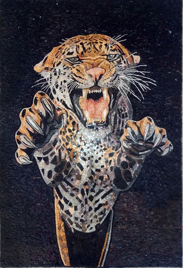 Tiger Mosaic Mural Artwork