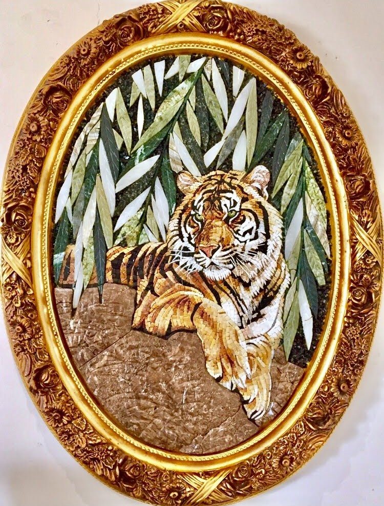 Tiger Mosaic Mural Artwork