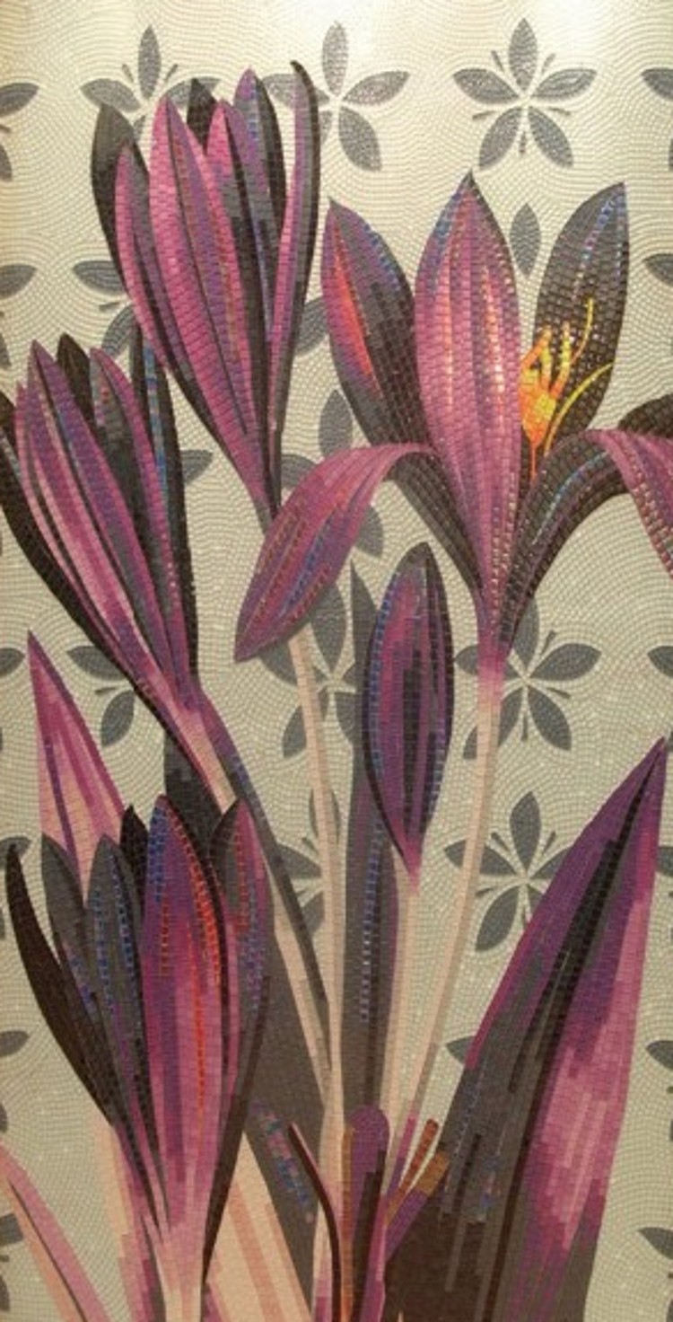 Mosaic lilies, Flower Mosaic Designs, Flower Mosaic Murals