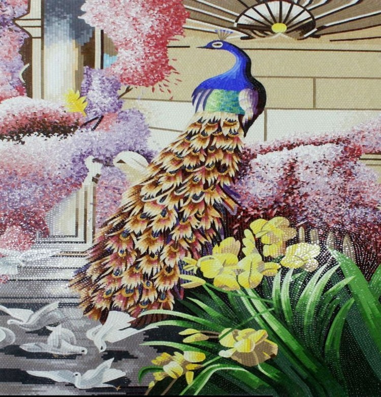 Peacock Mosaic Artwork and Mosaic Designs