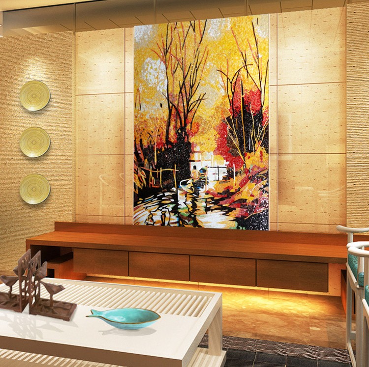 Fall Mosaic Mural, Tiles Mosaic Designs, Mosaic Tiles