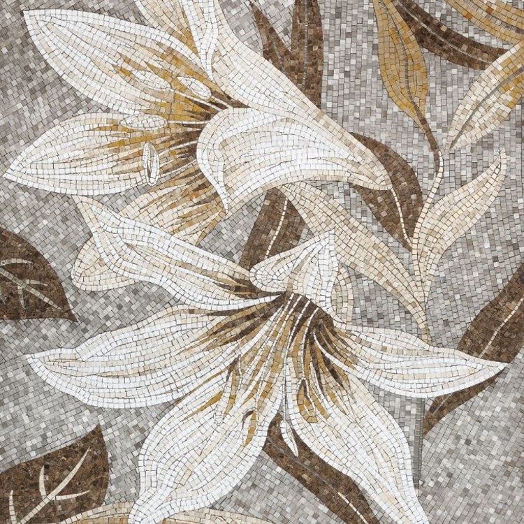 Mosaic lilies, Flower Mosaic Designs, Flower Mosaic Murals