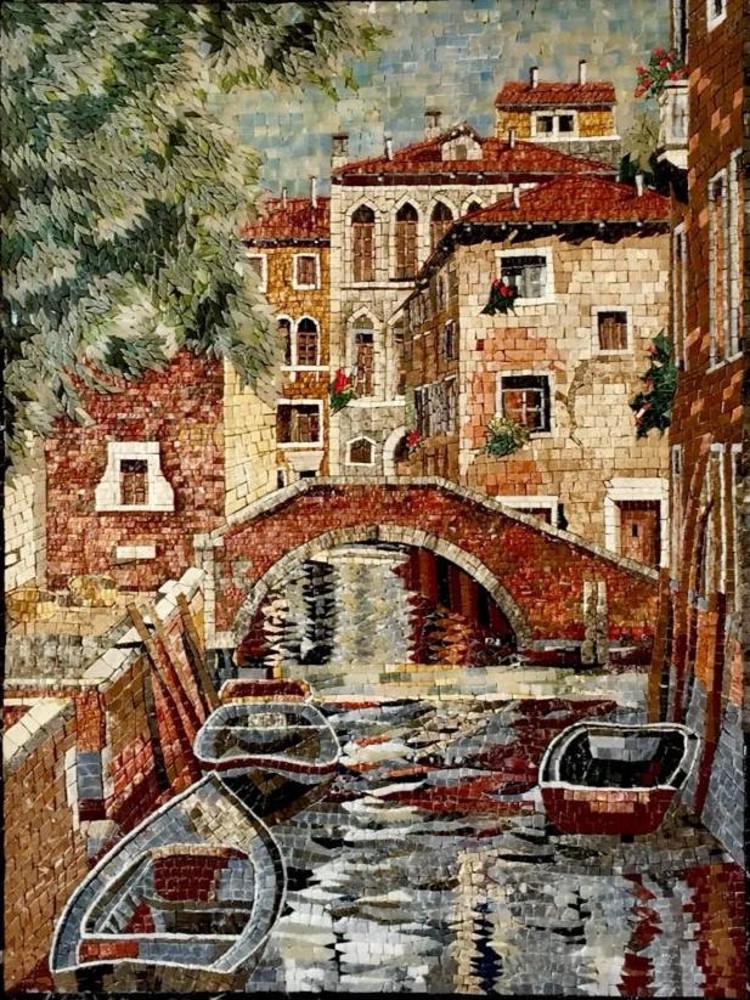 Gorgeous Mosaic landscape and Mosaic artwork mural.