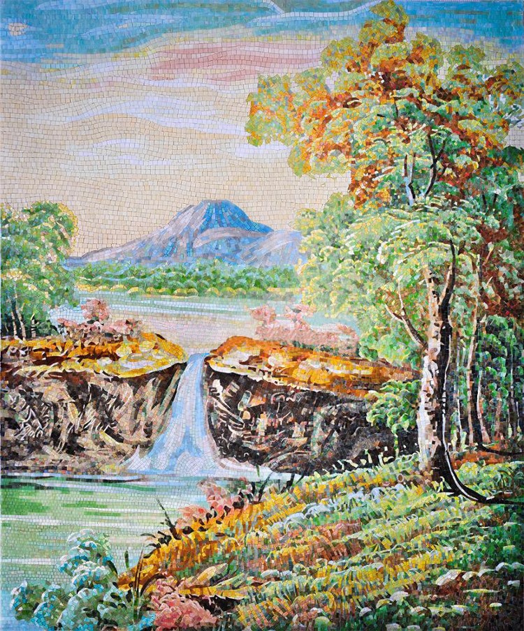 Gorgeous Mosaic landscape and Mosaic scenery mural.