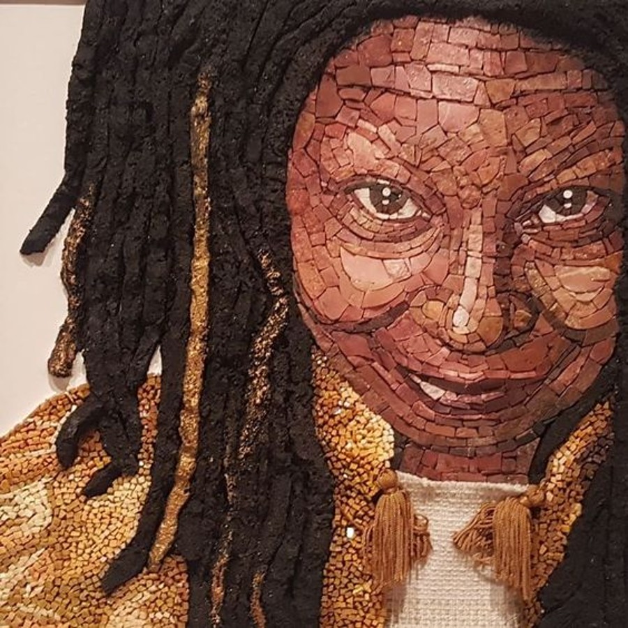 Mosaic Portrait Design of Whoopi Goldberg