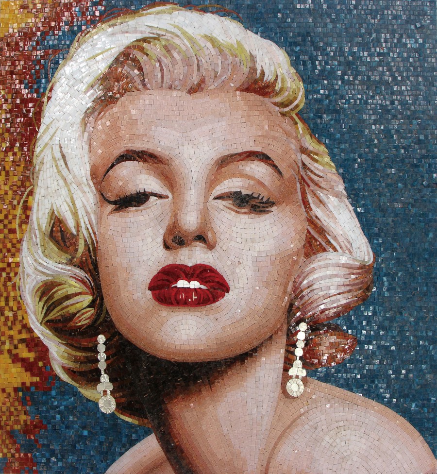 Mosaic Portrait Mural of Marilyn Monroe