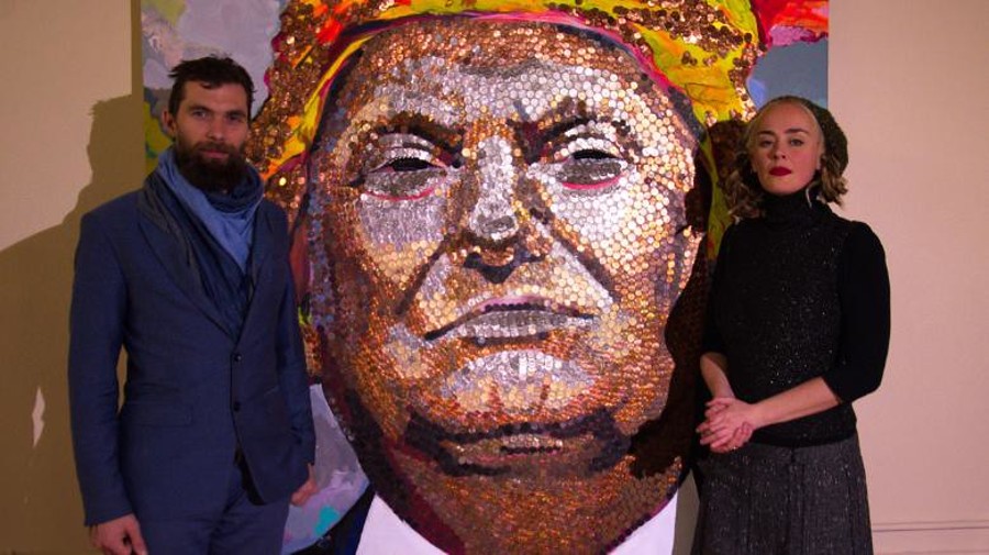 Mosaic Portrait Artwork of Donald Trump