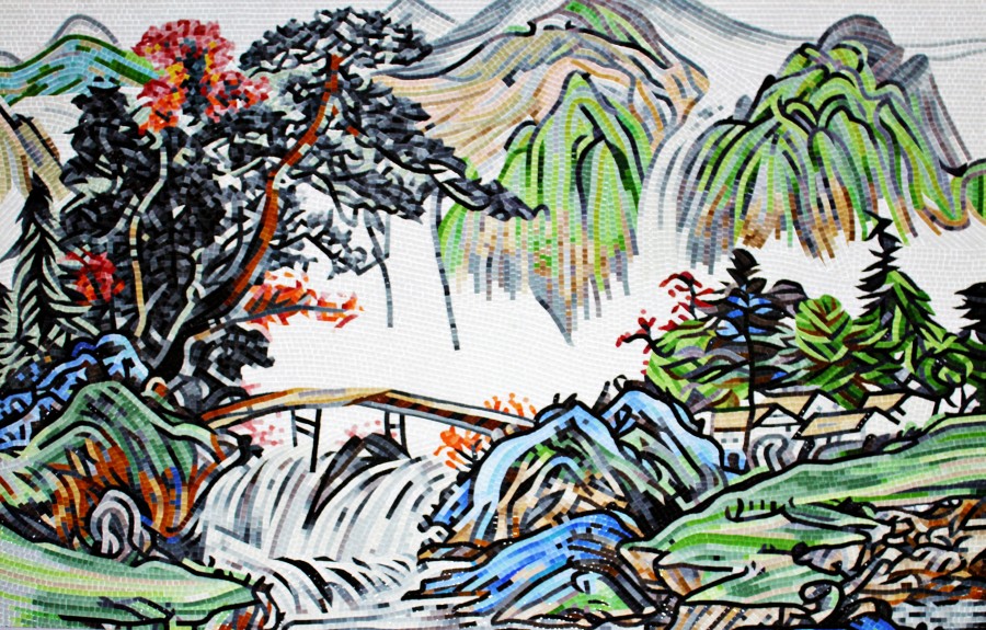 Asian Mosaic Mural Design