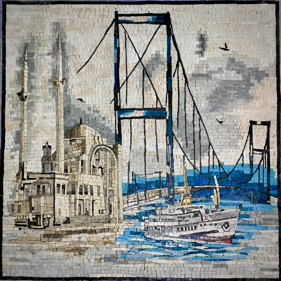 Marble_Mosaic_Mural - Mosaic_Design - Scenery_Mosaic_Artwork