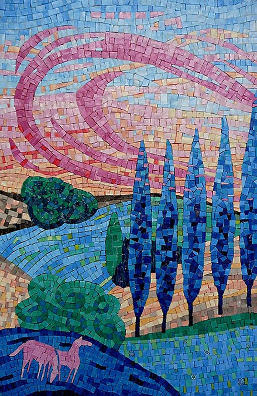 Scenery_Mosaic_Mural - Scenery_Mosaic_Artwork - Sky_Mosaic_Design