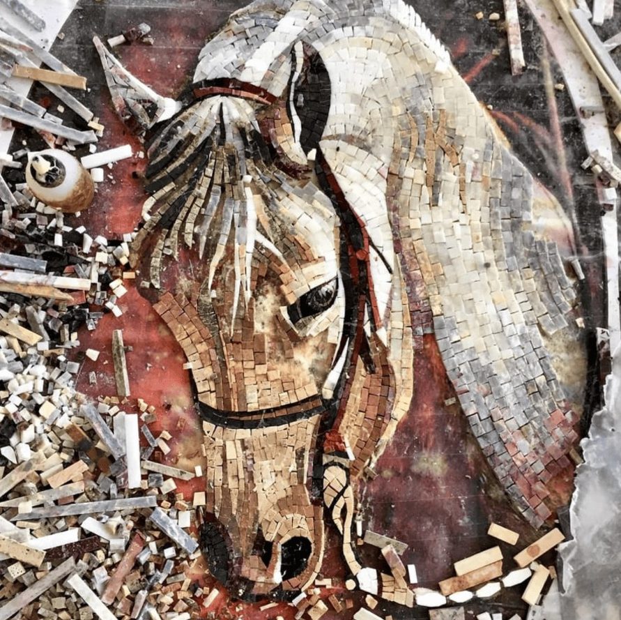 Horse_Mosaic_Mural - Mosaic_Art - Mosaic_Artwork - Mosaic_Design