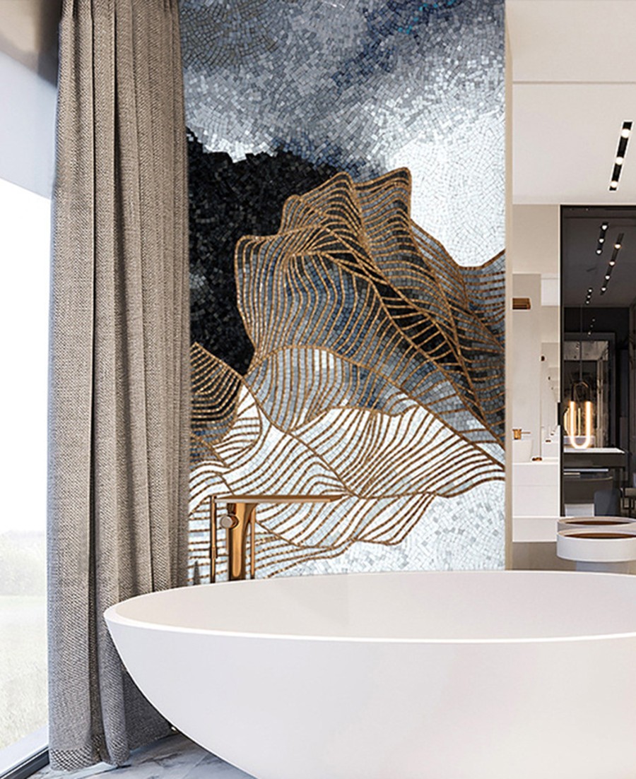 Stunning bathroom mosaic backsplash and design