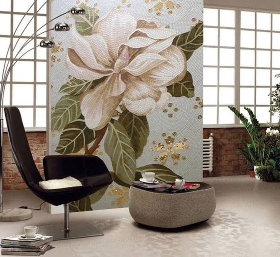 Floral Mosaic Mural. Glass_Mosaic_Mural - Mosaic_Mural_Artwork - Mosaic_Mural_Design